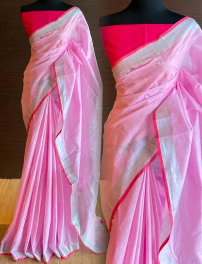Pure Linen Bengal Handloom Saree with Running Blouse